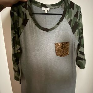 Camo sequined shirt